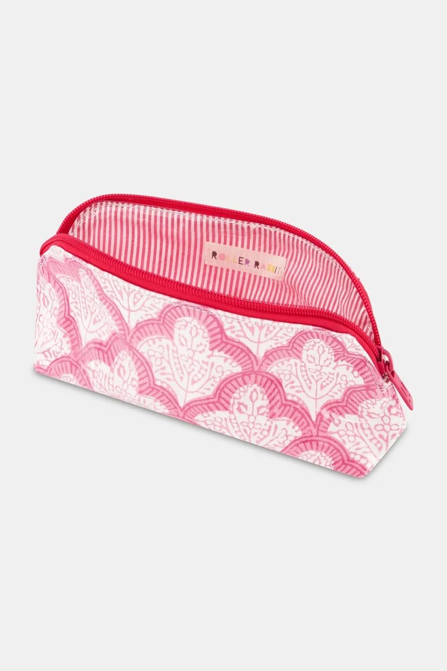 Roller Rabbit Jemina Makeup Bag Size LHOT PINK / L